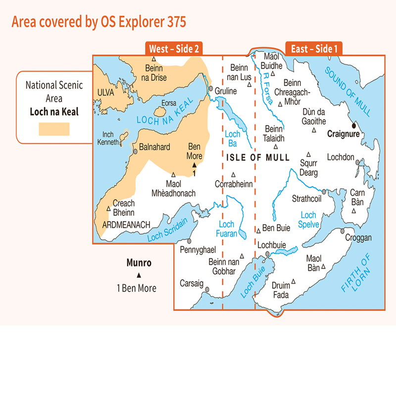 OS Explorer Map 375 - Isle of Mull East-2